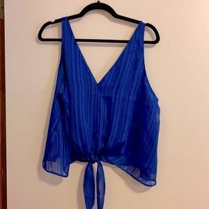NWT Express Blue Glitter Crop Tank size L